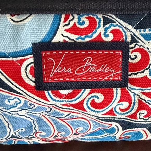 Vera Bradley Red and Blue Paisley cosmetic Pouch - Seaside Collection - Picture 4 of 5